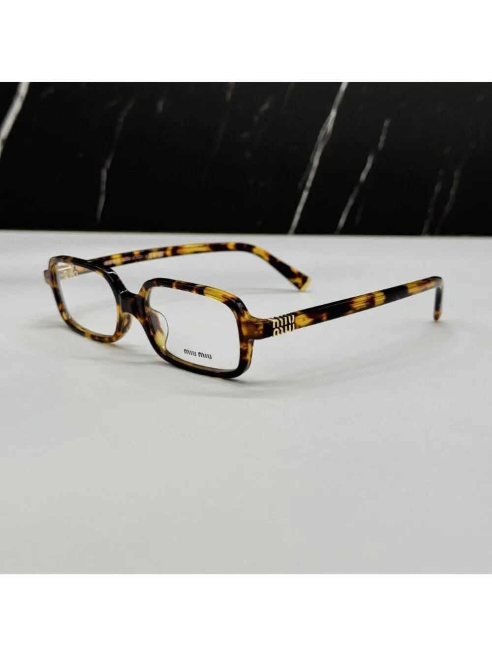 New Miu Miu MU01YV Havana Brown Square Eyeglasses MU 01YV 14L1O1